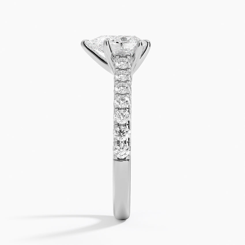 Sienna Half Coverage Diamond Ring Platinum Pear Engagement Ring