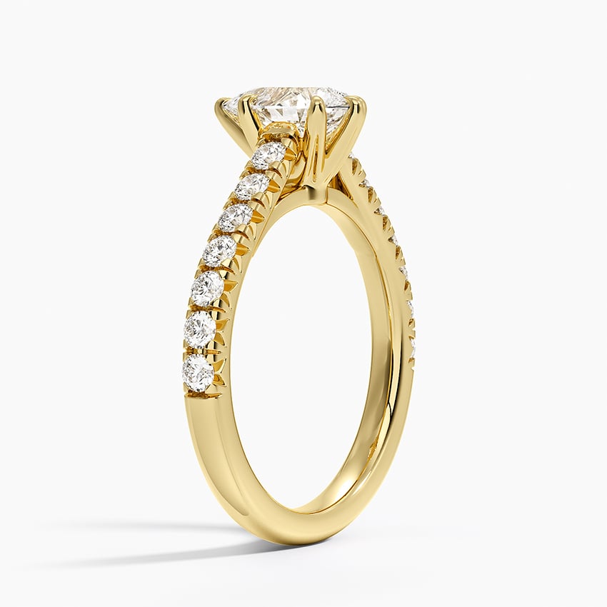 Sienna Half Coverage Diamond Ring Yellow Gold 18k Pear Engagement Ring