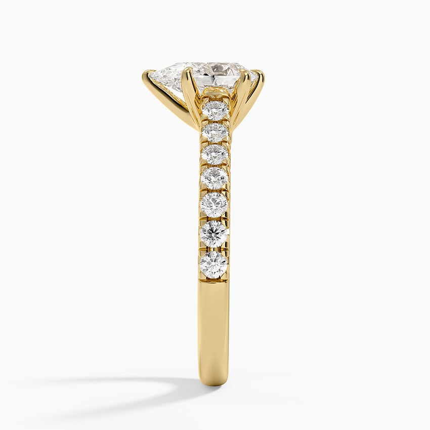 Sienna Half Coverage Diamond Ring Yellow Gold 18k Pear Engagement Ring
