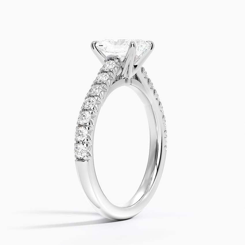Sienna Half Coverage Diamond Ring Platinum Radiant Engagement Ring