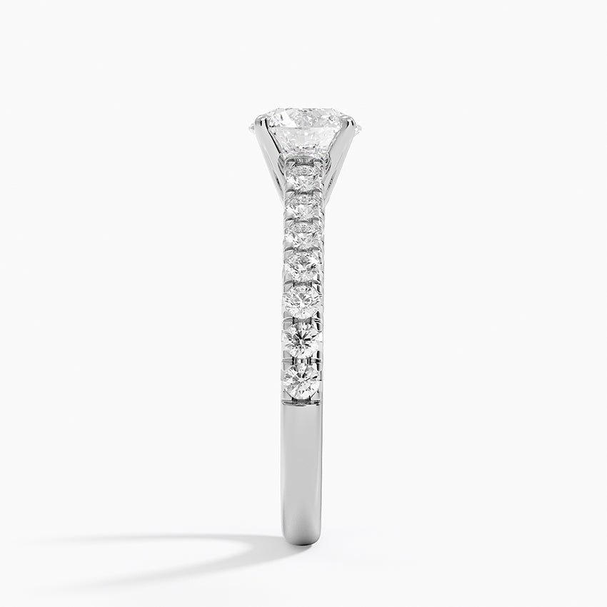 Sienna Half Coverage Diamond Ring Platinum Round Engagement Ring