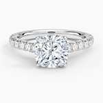 Sienna Half Coverage Diamond Ring Platinum Cushion Engagement Ring