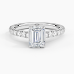 Sienna Half Coverage Diamond Ring Platinum Emerald Engagement Ring