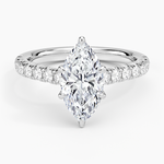 Sienna Half Coverage Diamond Ring Platinum Marquise Engagement Ring