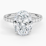 Sienna Half Coverage Diamond Ring Platinum Oval Engagement Ring