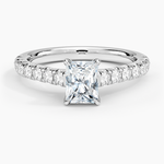Sienna Half Coverage Diamond Ring Platinum Radiant Engagement Ring