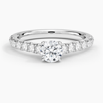 Sienna Half Coverage Diamond Ring Platinum Round Engagement Ring