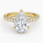 Sienna Half Coverage Diamond Ring Yellow Gold 18k Pear Engagement Ring