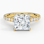 Sienna Half Coverage Diamond Ring Yellow Gold 18k Princess Engagement Ring
