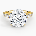 Sienna Half Coverage Diamond Ring Yellow Gold 18k Round Engagement Ring