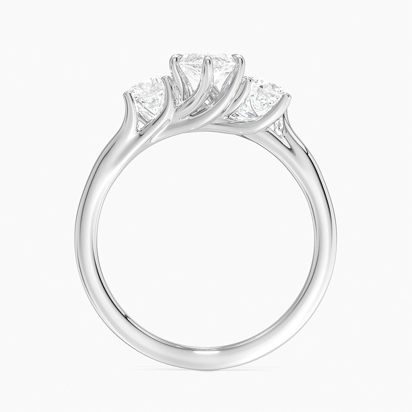 Luxe Delilah Three Stone Diamond Ring Platinum Marquise Engagement Ring