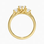 Luxe Delilah Three Stone Diamond Ring Yellow Gold 18k Marquise Engagement Ring
