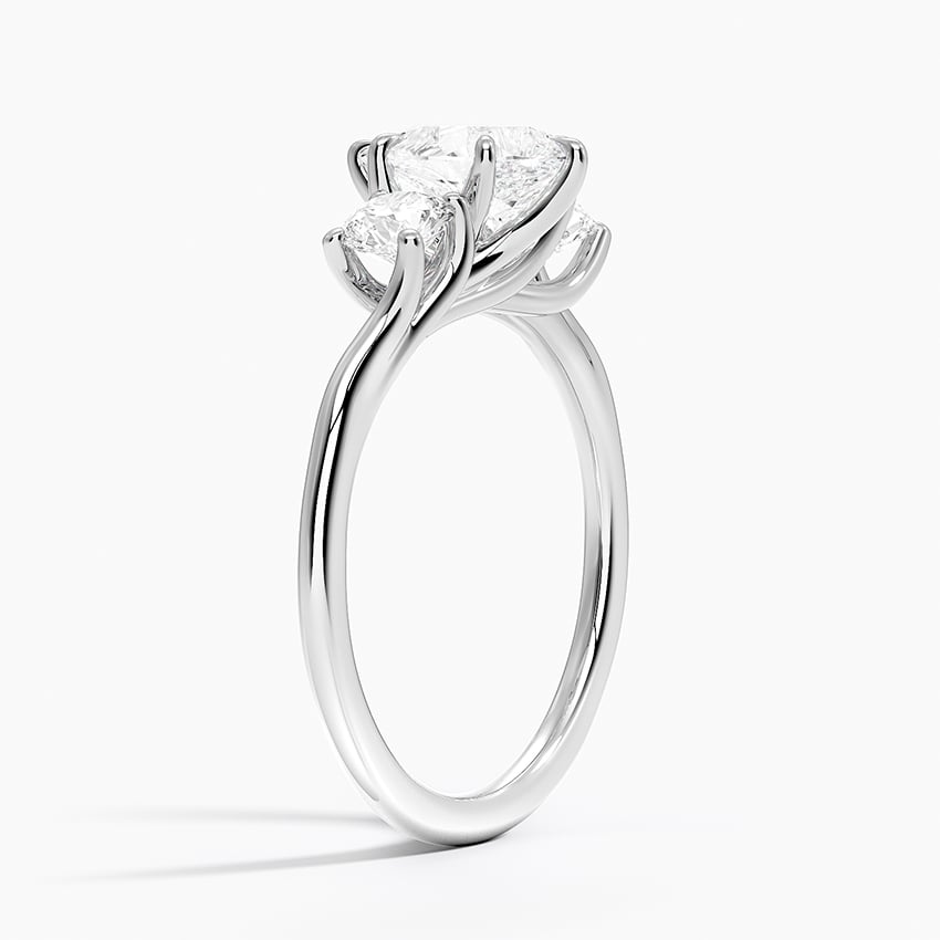Luxe Delilah Three Stone Diamond Ring Platinum Pear Engagement Ring