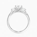 Luxe Delilah Three Stone Diamond Ring Platinum Pear Engagement Ring