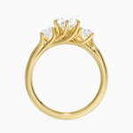 Luxe Delilah Three Stone Diamond Ring Yellow Gold 18k Pear Engagement Ring