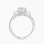 Luxe Delilah Three Stone Diamond Ring Platinum Round Engagement Ring