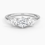 Luxe Delilah Three Stone Diamond Ring Platinum Round Engagement Ring