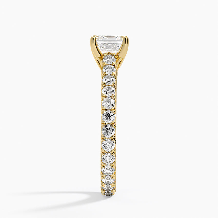 Sienna Eternity Diamond Ring Yellow Gold 18k Asscher Engagement Ring