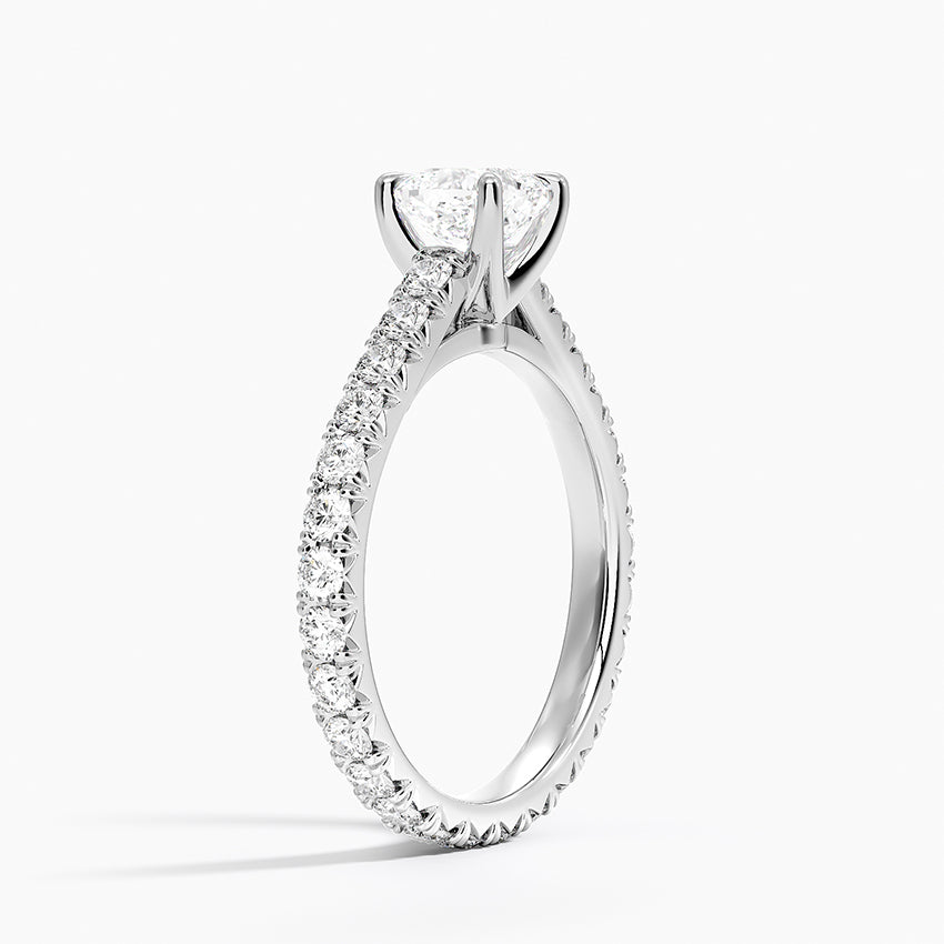 Sienna Eternity Diamond Ring Platinum Cushion Engagement Ring