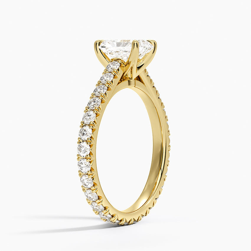 Sienna Eternity Diamond Ring Yellow Gold 18k Radiant Engagement Ring