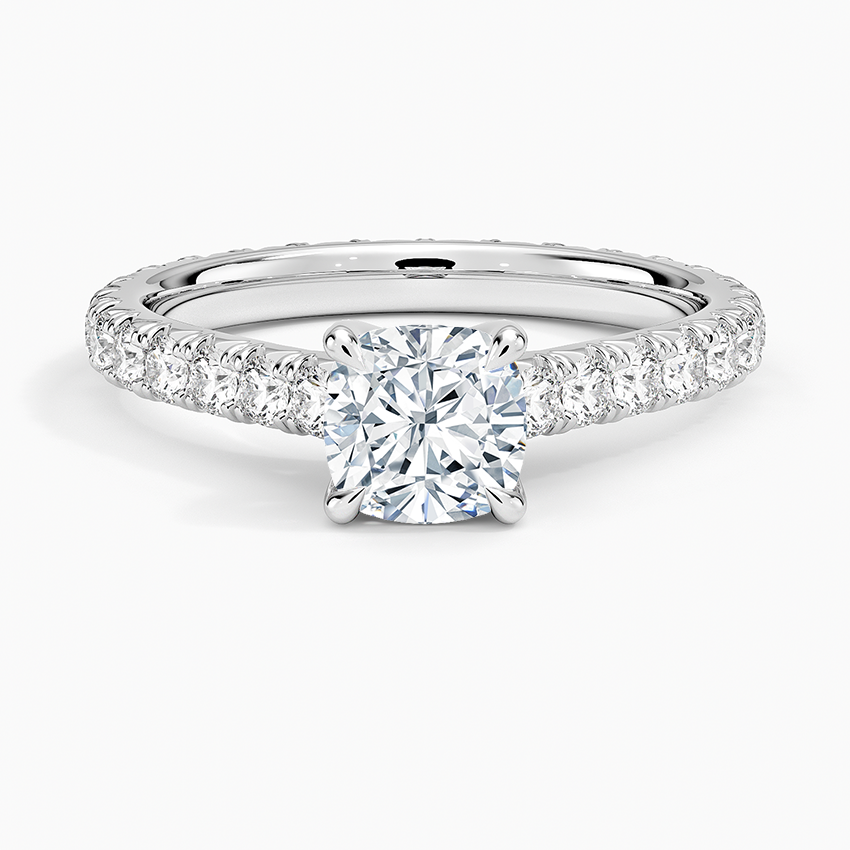 Sienna Eternity Diamond Ring Platinum Cushion Engagement Ring