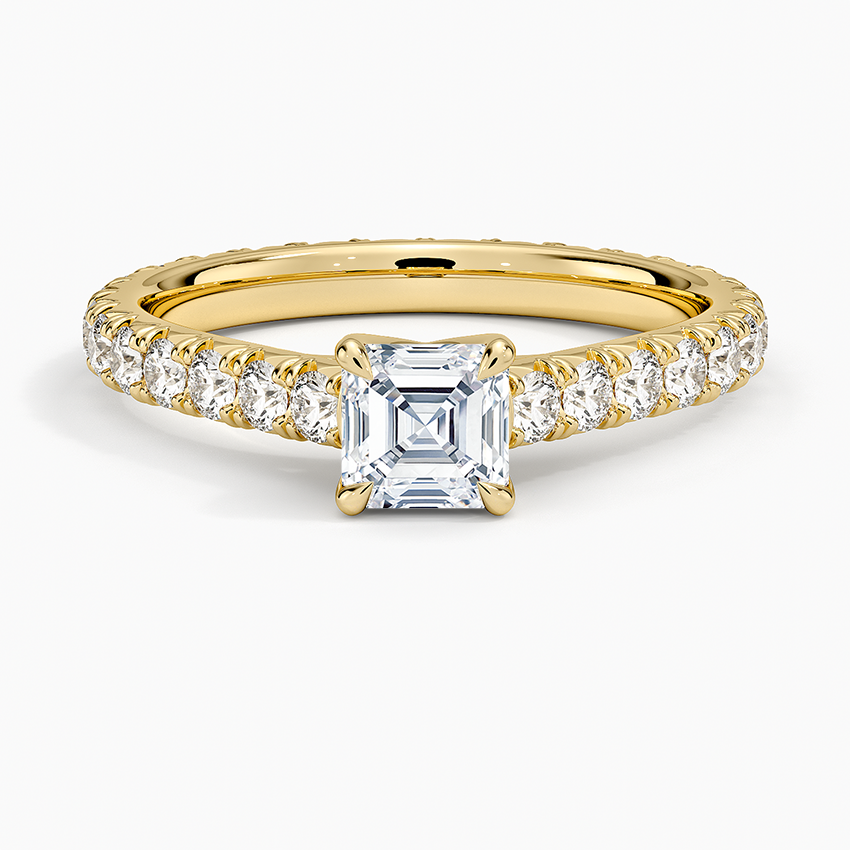 Sienna Eternity Diamond Ring Yellow Gold 18k Asscher Engagement Ring