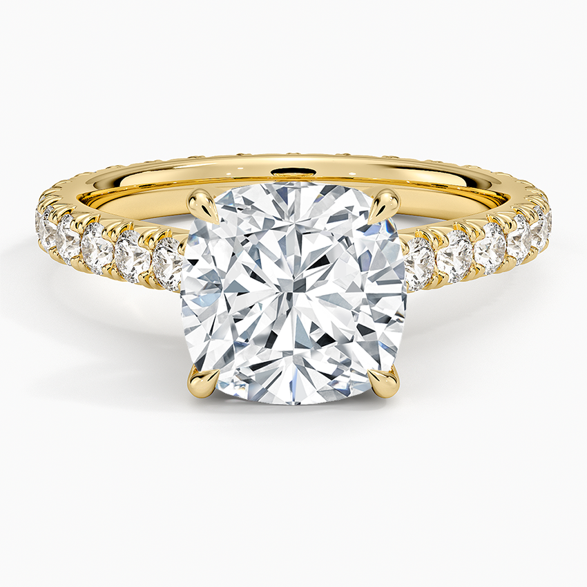 Sienna Eternity Diamond Ring Yellow Gold 18k Cushion Engagement Ring