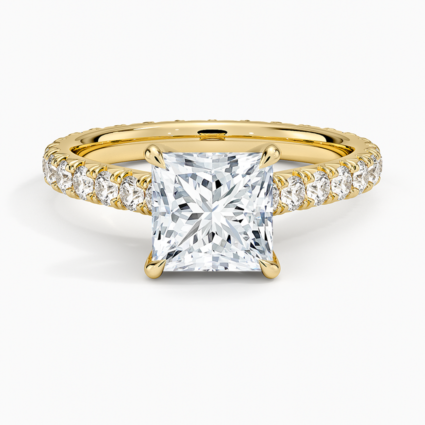 Sienna Eternity Diamond Ring Yellow Gold 18k Princess Engagement Ring