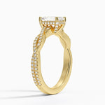 Adorned Luxe Petite Twisted Vine Diamond Ring Yellow Gold 18k Emerald Engagement Ring