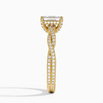 Adorned Luxe Petite Twisted Vine Diamond Ring Yellow Gold 18k Emerald Engagement Ring