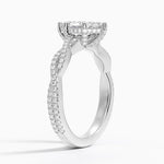 Adorned Luxe Petite Twisted Vine Diamond Ring Platinum Marquise Engagement Ring