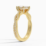 Adorned Luxe Petite Twisted Vine Diamond Ring Yellow Gold 18k Marquise Engagement Ring