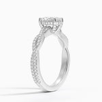 Adorned Luxe Petite Twisted Vine Diamond Ring Platinum Oval Engagement Ring
