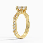 Adorned Luxe Petite Twisted Vine Diamond Ring Yellow Gold 18k Pear Engagement Ring