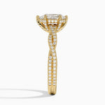 Adorned Luxe Petite Twisted Vine Diamond Ring Yellow Gold 18k Pear Engagement Ring