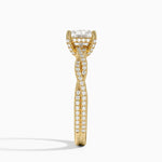 Adorned Luxe Petite Twisted Vine Diamond Ring Yellow Gold 18k Princess Engagement Ring