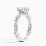 Adorned Luxe Petite Twisted Vine Diamond Ring Platinum Radiant Engagement Ring