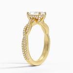 Adorned Luxe Petite Twisted Vine Diamond Ring Yellow Gold 18k Radiant Engagement Ring