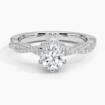Adorned Luxe Petite Twisted Vine Diamond Ring Platinum Pear Engagement Ring