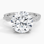 Adorned Luxe Petite Twisted Vine Diamond Ring Platinum Round Engagement Ring