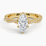 Adorned Luxe Petite Twisted Vine Diamond Ring Yellow Gold 18k Marquise Engagement Ring