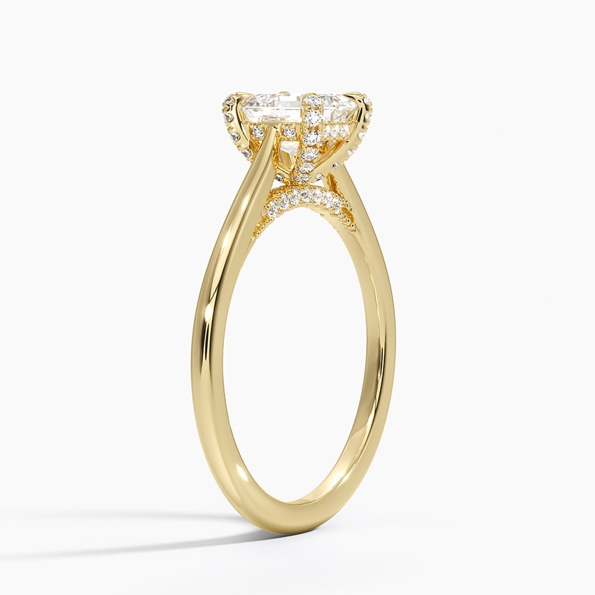 Adorned Dawn Diamond Ring Yellow Gold 18k Asscher Engagement Ring