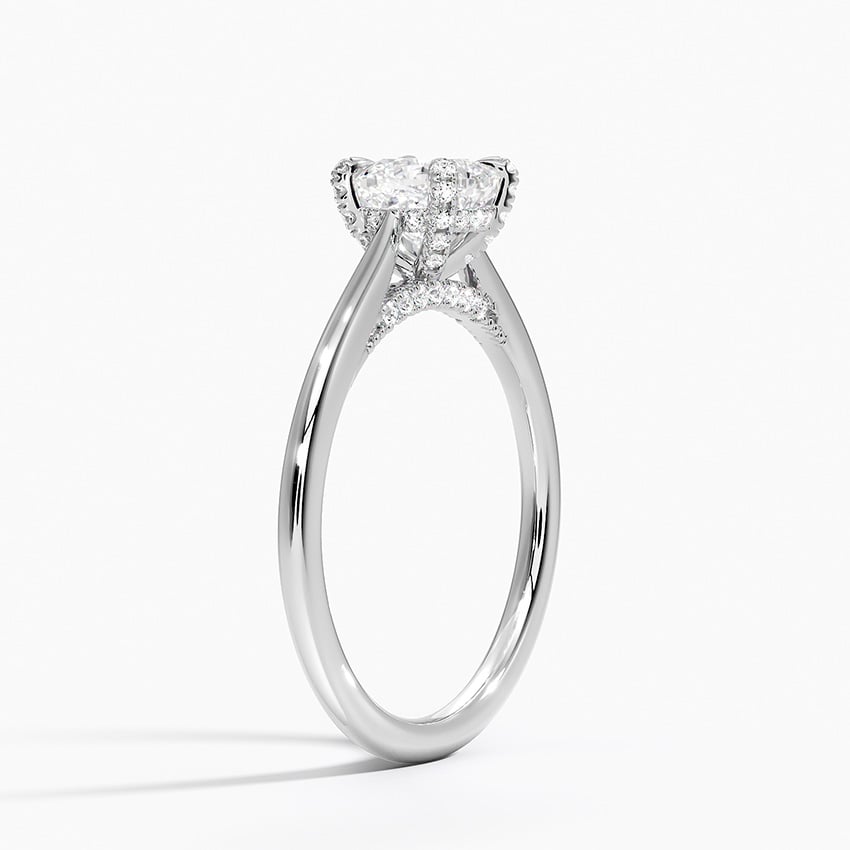 Adorned Dawn Diamond Ring Platinum Cushion Engagement Ring