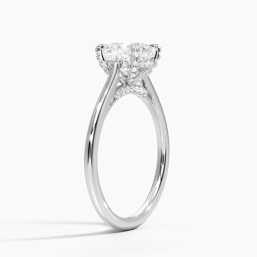 Adorned Dawn Diamond Ring Platinum Cushion Engagement Ring