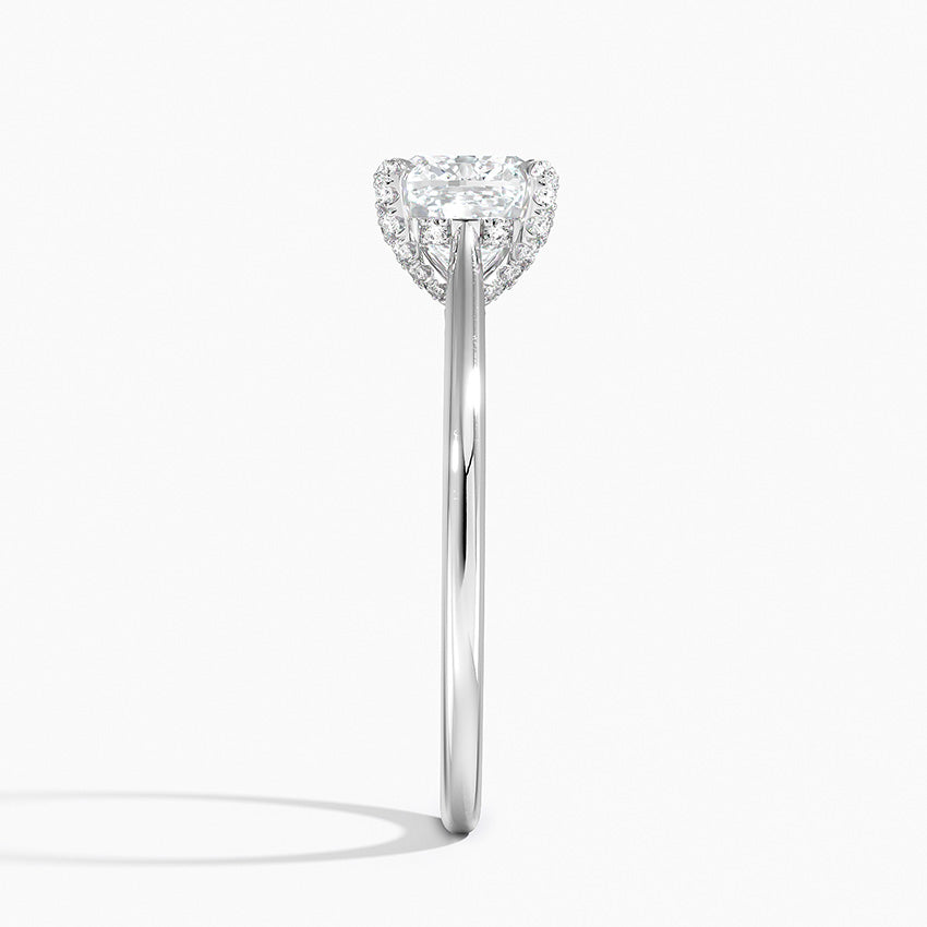 Adorned Dawn Diamond Ring Platinum Cushion Engagement Ring