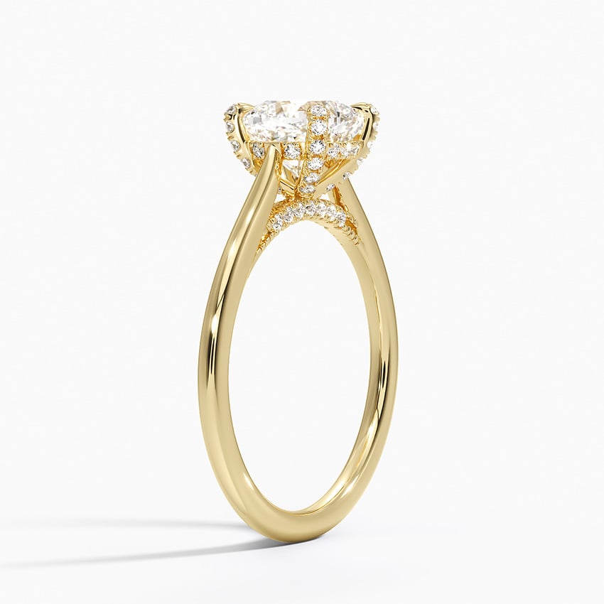 Adorned Dawn Diamond Ring Yellow Gold 18k Cushion Engagement Ring