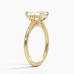 Adorned Dawn Diamond Ring Yellow Gold 18k Emerald Engagement Ring