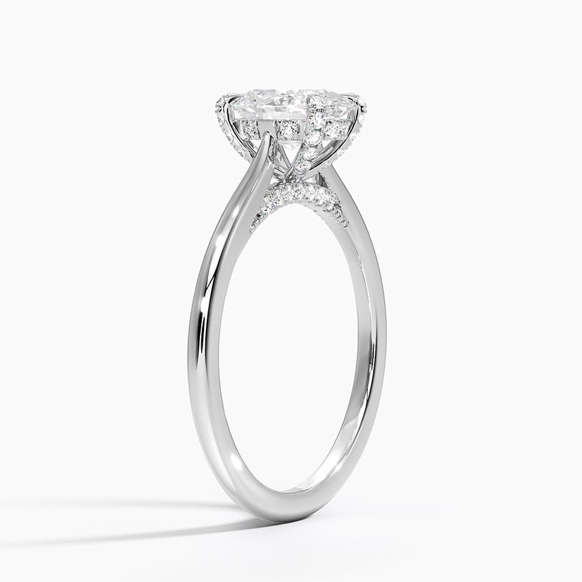 Adorned Dawn Diamond Ring Platinum Oval Engagement Ring