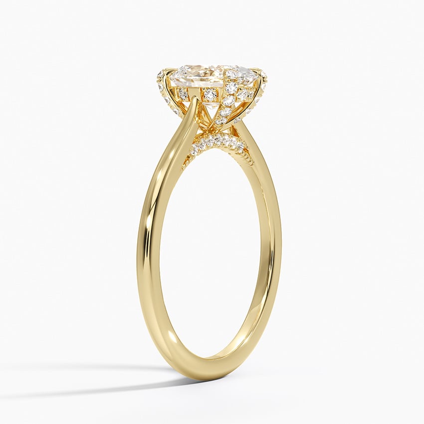 Adorned Dawn Diamond Ring Yellow Gold 18k Oval Engagement Ring