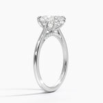 Adorned Dawn Diamond Ring Platinum Oval Engagement Ring